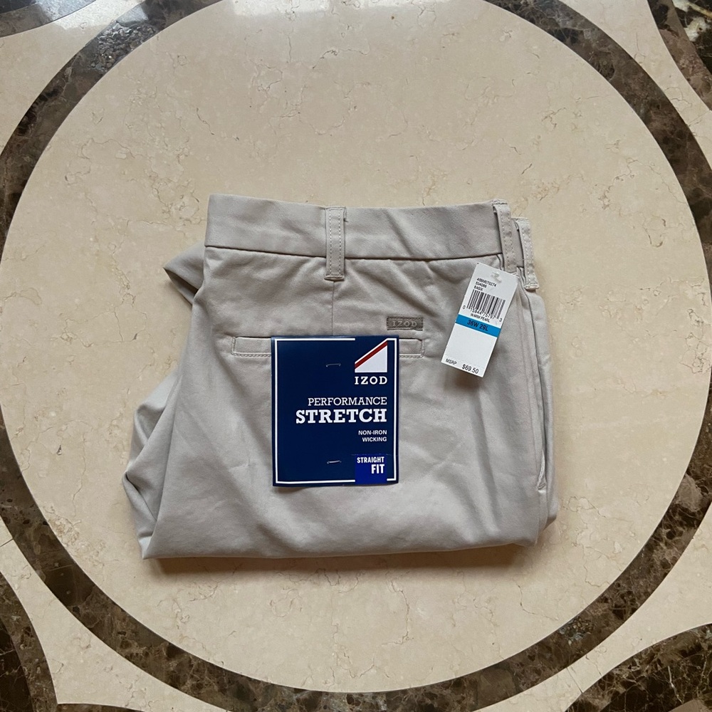 Izod mens khakis. Performance stretch.